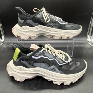 Sorel Kinetic Breakthru Day Lace Womens Size 8.5 Black Pink Hiking Sneaker Shoes